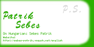 patrik sebes business card